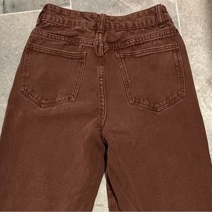 brown size 0 short, softer textured. worn a few times